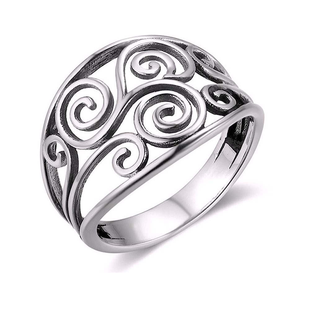 Large Women's 925 Sterling Silver Boho Filigree Ring, Jewelry, Size‎ 6
